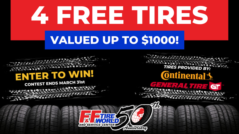 F&F 4 Free General or Continental Tires Giveaway