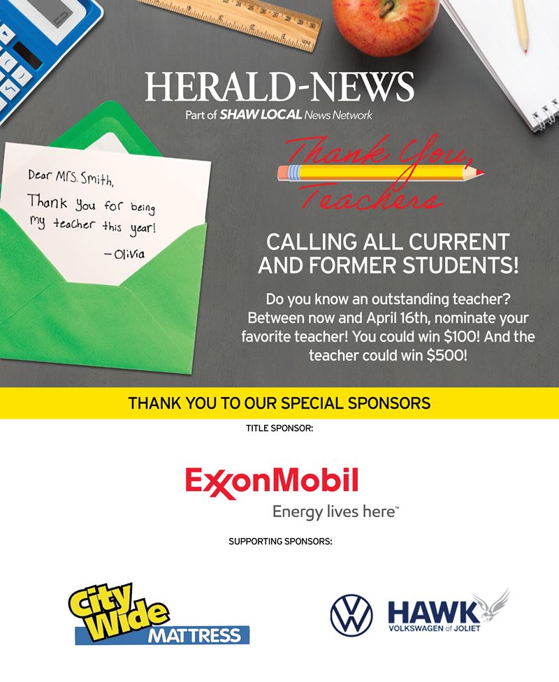 Herald-News Thank You, Teachers Contest 2023