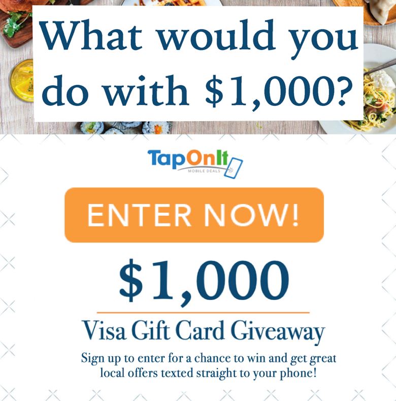 win a $1,000 visa gift card by entering our contest