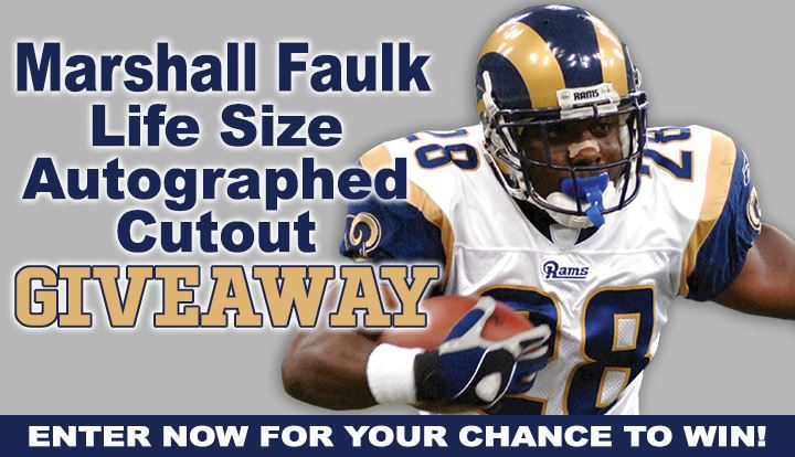Marshall Faulk Life Size Autographed Cutout Giveaway!