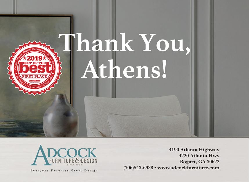 Thank You Athens For Selecting Adcock Furniture As Best Furniture