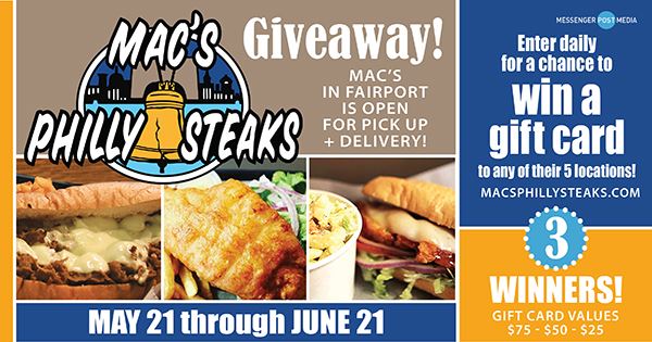 Macs Philly Steaks Giveaway - Fairport Diner