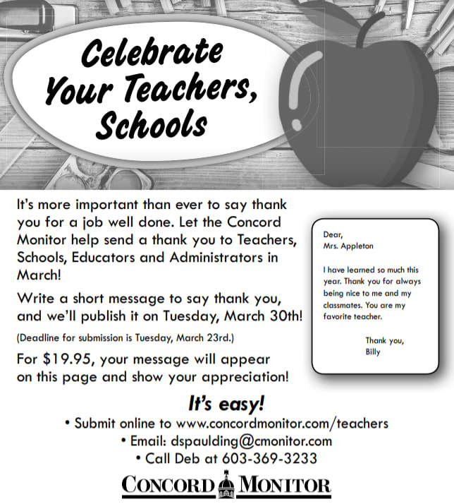 Monitor ad promoting celebrate your teachers and schools