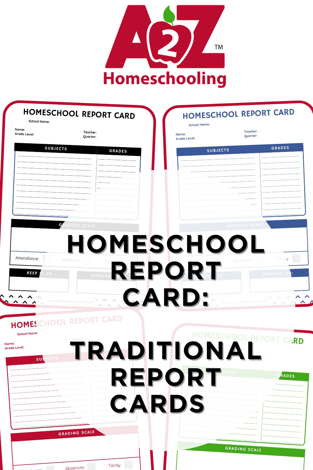 Homeschool Report Card Templates  A22Z Homeschooling