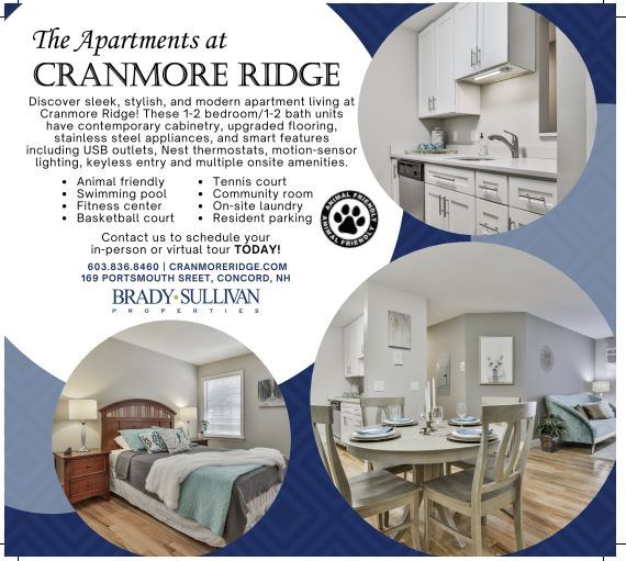 The Apartments at Cranmore Ridge is convenient apartment living at its best! These beautifully renovated apartments have Smart features including USB outlets, Nest thermostat, motion lighting and convenient keyless entry! Residents also enjoy on-site parking, laundry & amenities including swimming pool, fitness, tennis and more! 