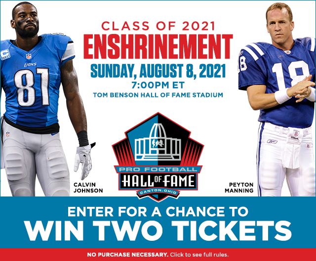 Hall of Fame 2021 Enshrinement ticket giveaway