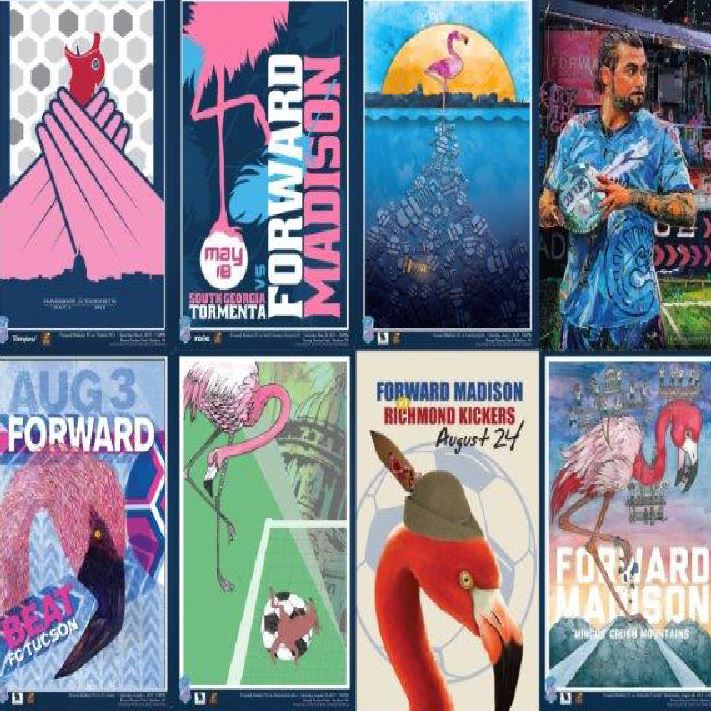 selection of posters from Forward Madison's 2019 free poster series.