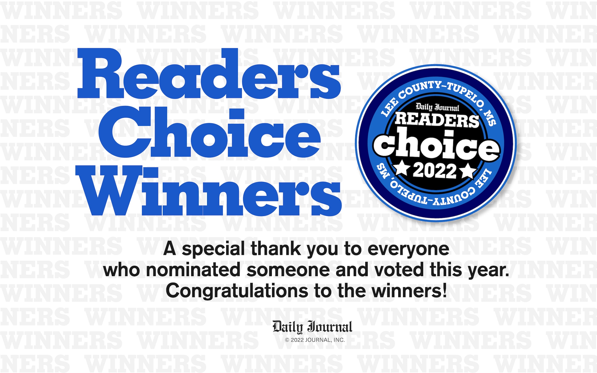 Daily Journal Readers Choice Winners 2022