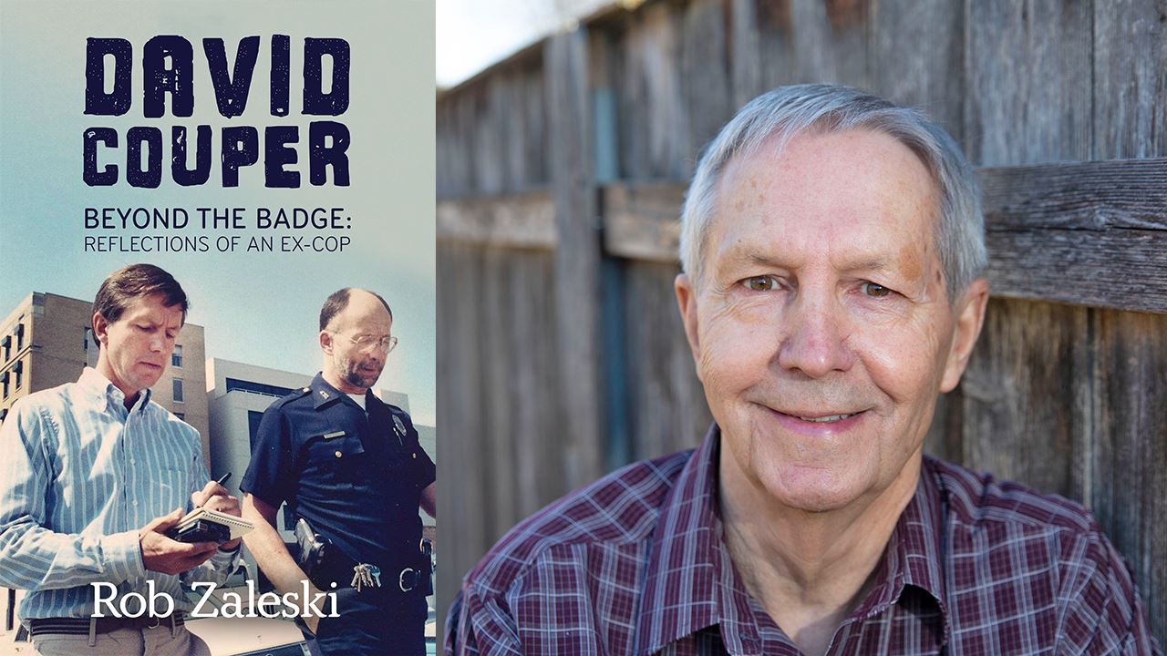 On the left is the cover of his new David Couper book and on the right is author Rob Zaleski.