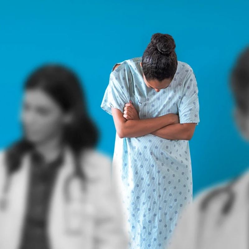 Illustration of nurses and patients. 