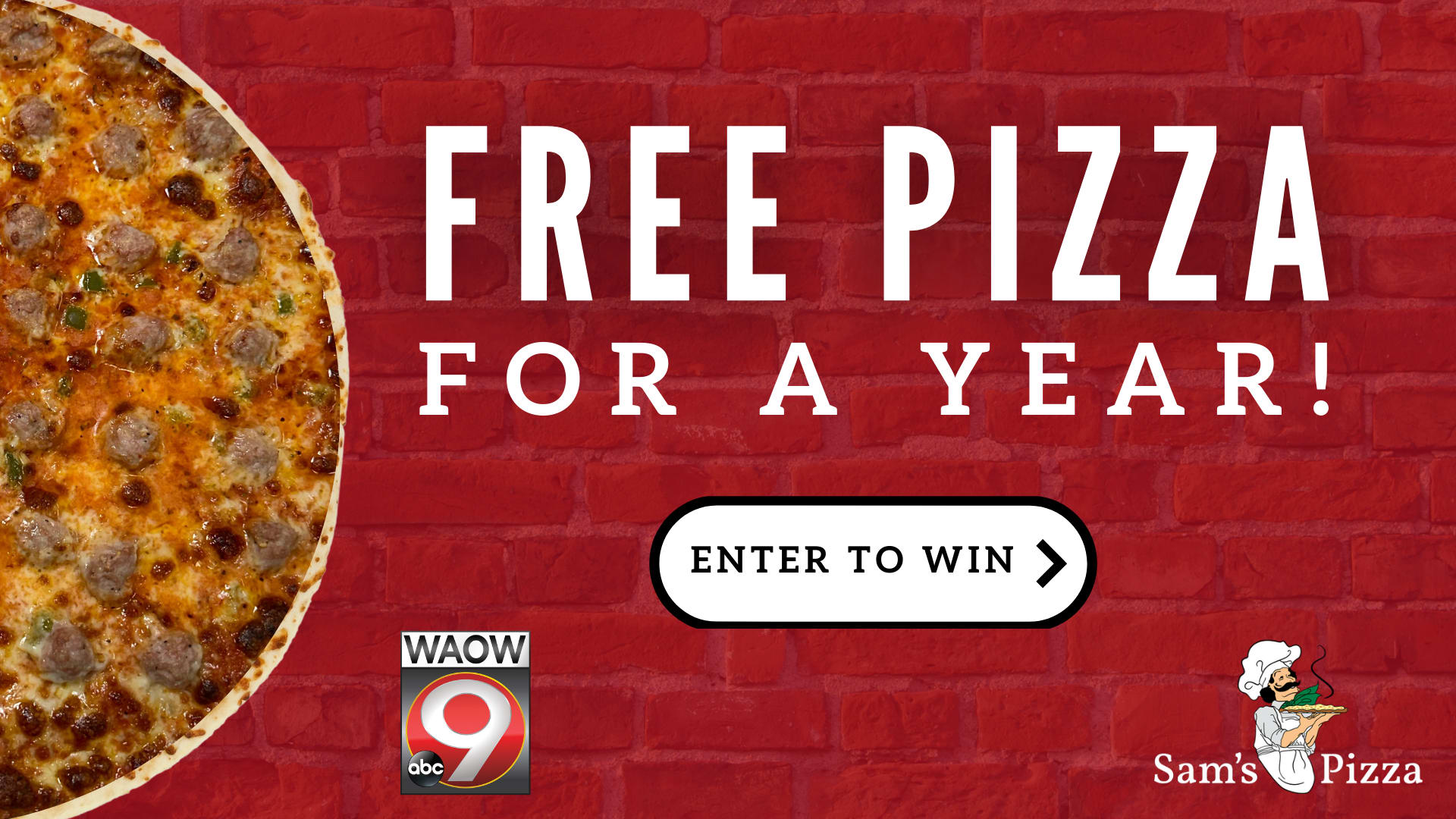 Free Pizza For a Year Giveaway