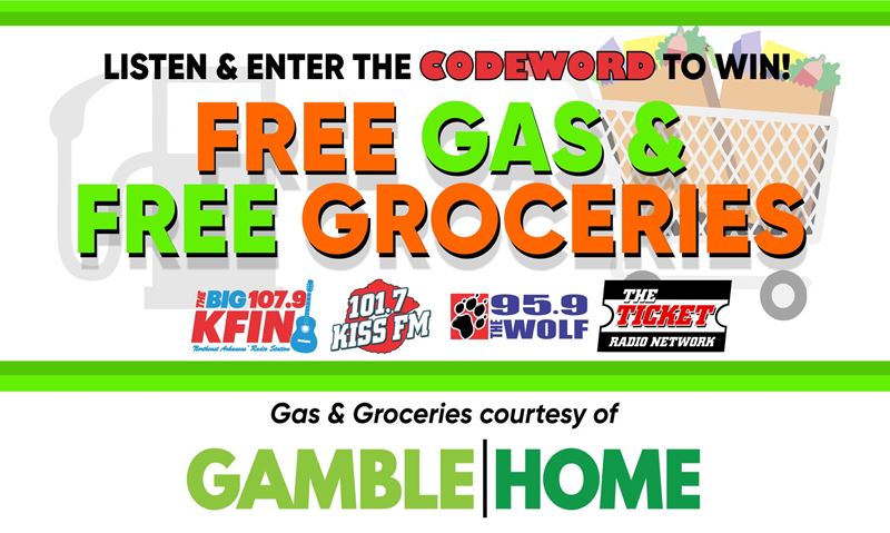 Listen & Enter the CODEWORD for your chance to win FREE GAS & FREE GROCERIES!