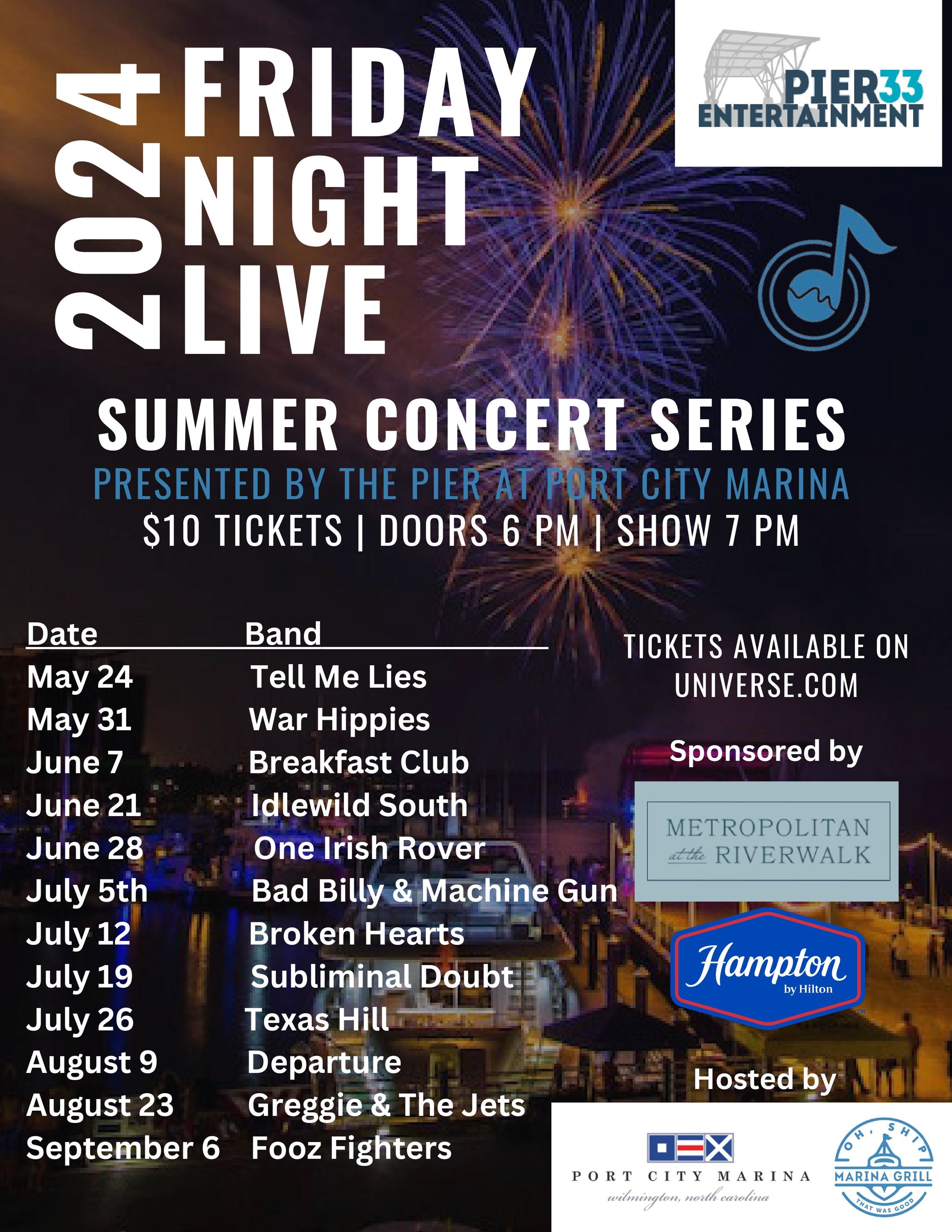 Marina District Summer Concert Series brought to you by The Pier at Port City Marina