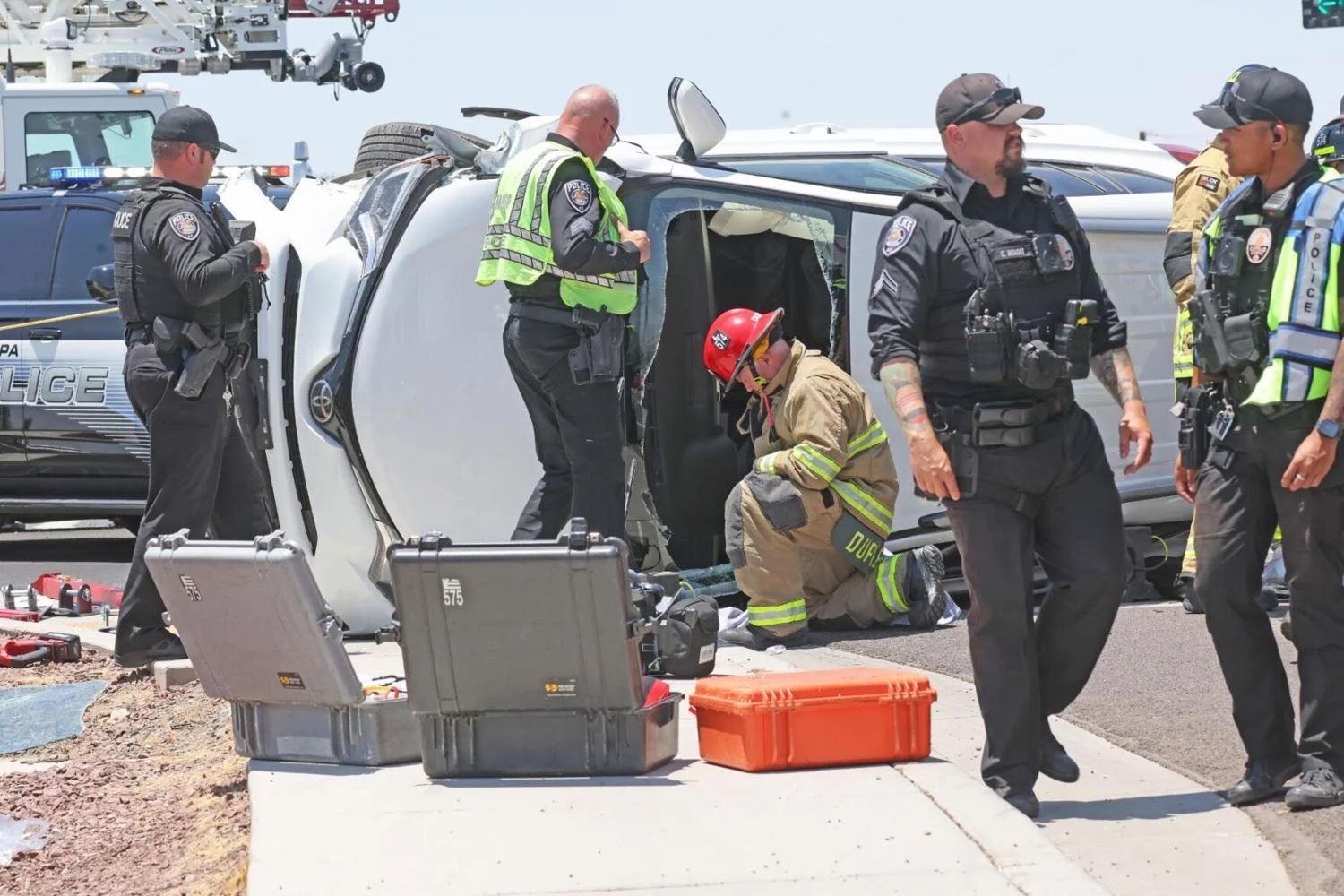 Police investigating Maricopa rollover that hospitalized driver