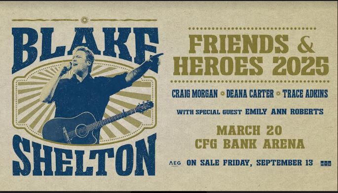 Blake Shelton in Concert March 20th at CFG Bank Arena