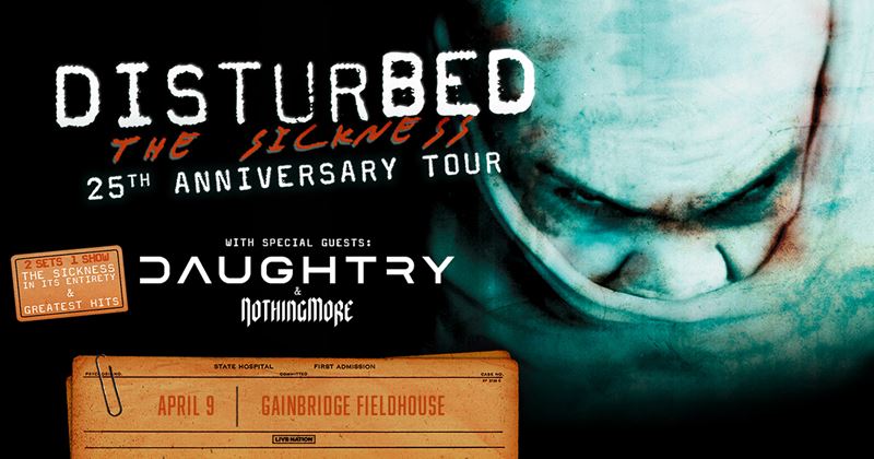 Bonus Chance: Win tickets to Disturbed at Gainbridge Fieldhouse on April 9th