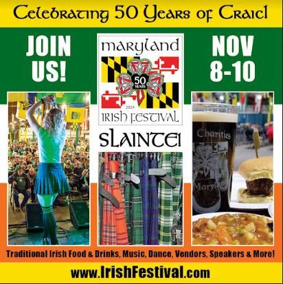 50th Anniversary of The Maryland Irish Festival November 8-10th