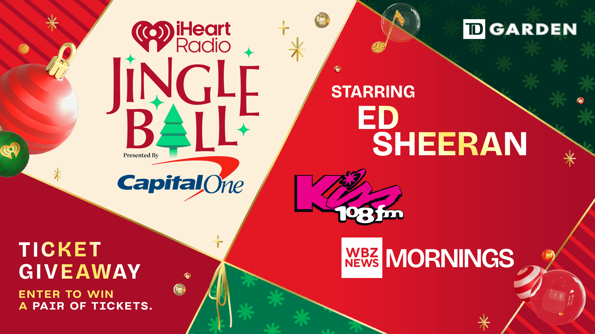 KISS 108 Jingle Ball ticket giveaway - enter for a chance to win